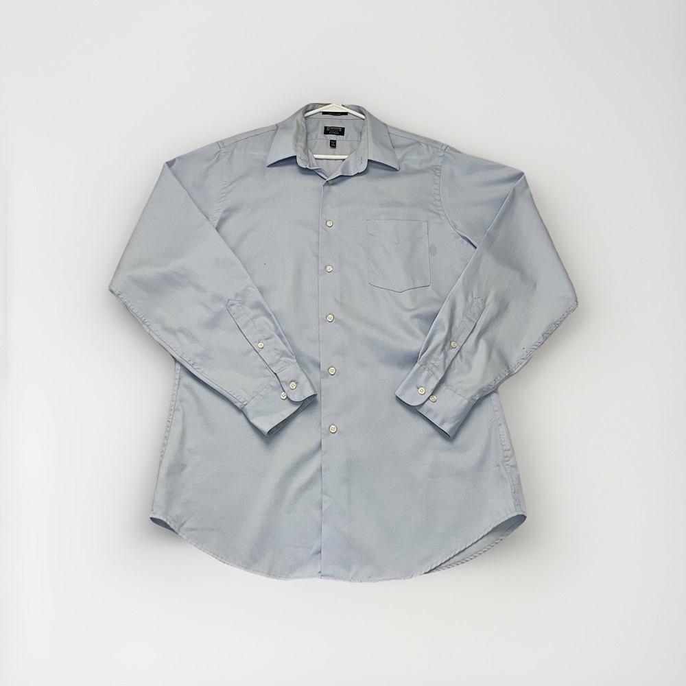 Arrow Athletic Fit L/S‎ 34/35 Large Mens 16 Poly/Cotton Button Down Shirt